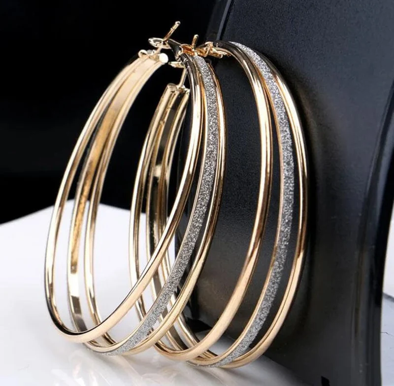 1 Paar klassische runde große Creolen mit runder Schleife, Kreis, Gothic-Punk-Creolen, große Ohrringe für Damen, Modeschmuck