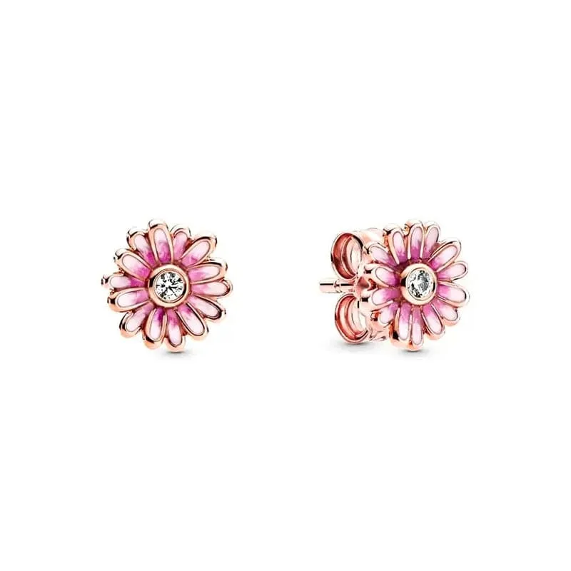 14 Karat Roségold plattiertes 925er Silber, funkelnde Unendlichkeits-Ohrstecker, schwebende, gebogene Feder-Ohrstecker, edler Schmuck für Damen