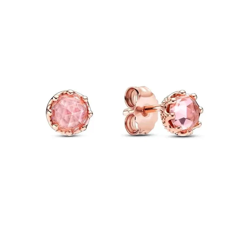 14 Karat Roségold plattiertes 925er Silber, funkelnde Unendlichkeits-Ohrstecker, schwebende, gebogene Feder-Ohrstecker, edler Schmuck für Damen