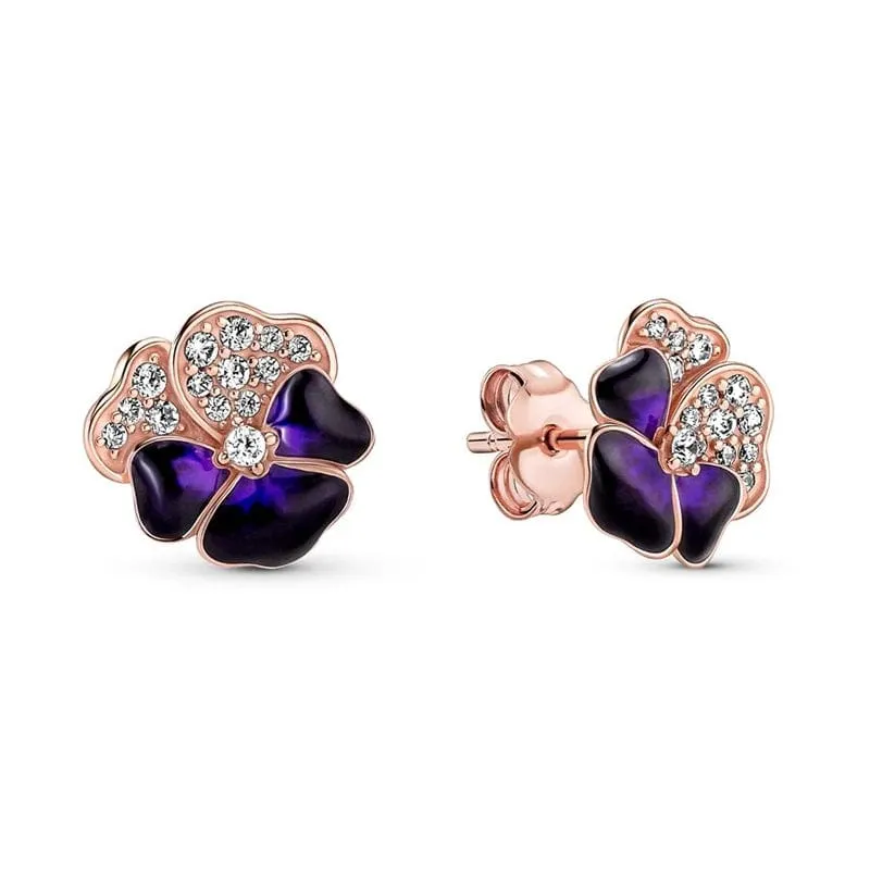 14 Karat Roségold plattiertes 925er Silber, funkelnde Unendlichkeits-Ohrstecker, schwebende, gebogene Feder-Ohrstecker, edler Schmuck für Damen