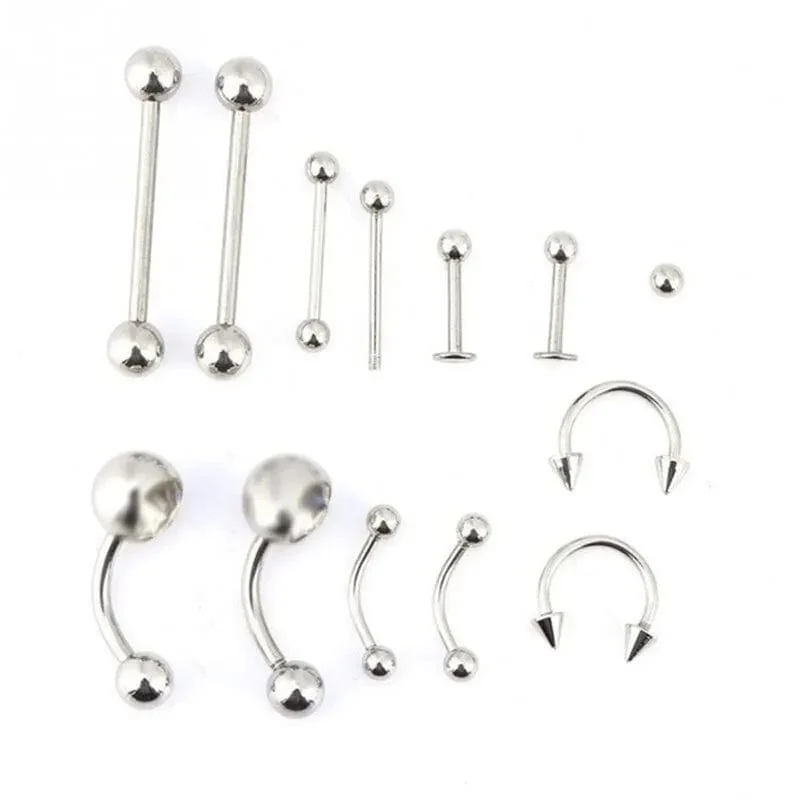 1 Set Einweg-Profi-Piercing-Tool-Kit Piercing-Nadel-Klemmwerkzeuge Ohr Tragus Nase Augenbraue Bauchnabelpiercings 316