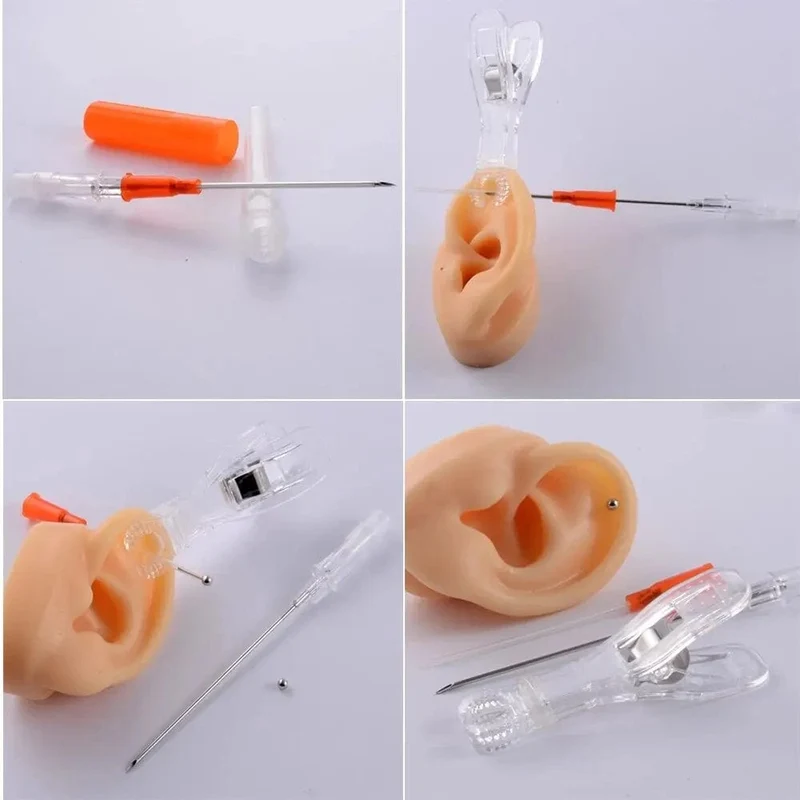 1 Set Einweg-Profi-Piercing-Tool-Kit Piercing-Nadel-Klemmwerkzeuge Ohr Tragus Nase Augenbraue Bauchnabelpiercings 316