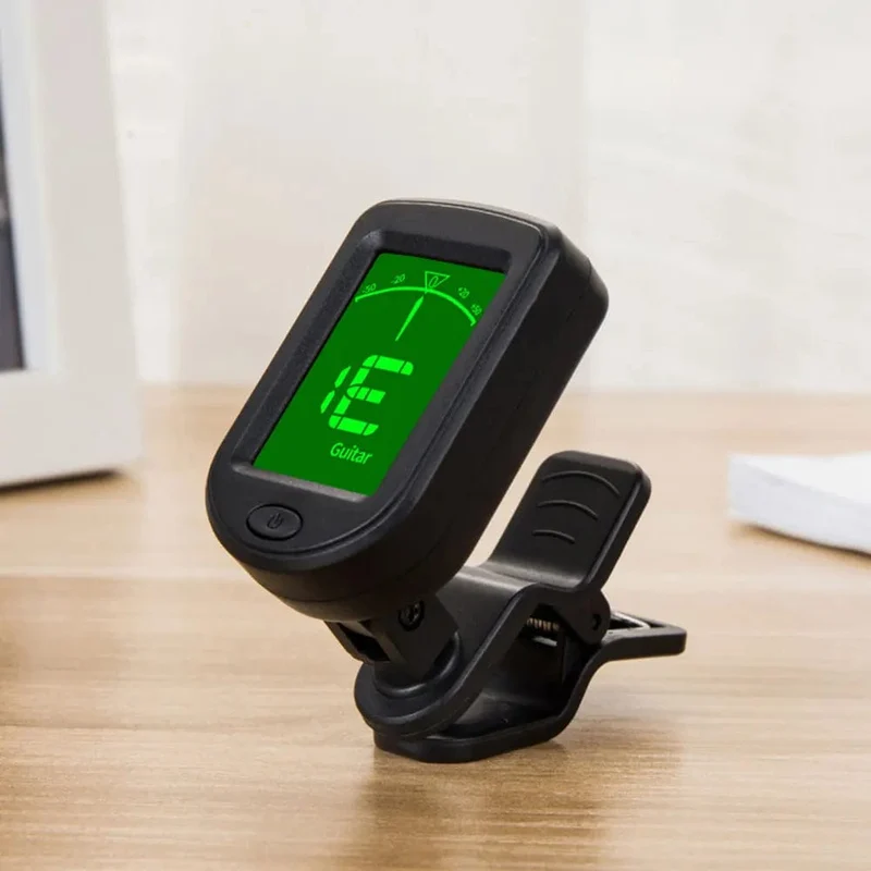 JT-02 Clip-On Elektronischer Gitarrentuner Digitaler Tontuner für E-Bass Gitarre Violine Ukulele Universal Drehbar Empfindlich