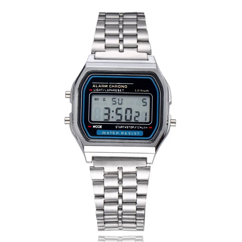 Elegante Digitale Uhr Für Frauen Gold Silber Edelstahl Business Damen Elektronische Handgelenk Uhren Mann Uhr Zegarek Damski