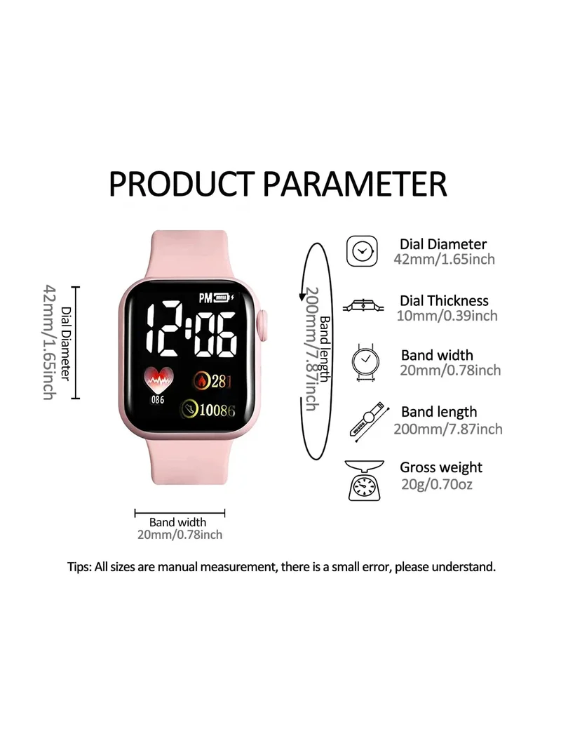 5 stücke Rechteckige klassische mode Mädchen frauen digitale uhr mit Liebe schmuck set analog uhr geschenk