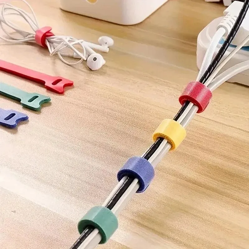 50 Stück wiederverwendbare Kabelbinder mit Klettverschluss, Befestigungsbänder, Mehrzweck-Kabelorganisatoren für Computer/Fernseher/elektronische Geräte