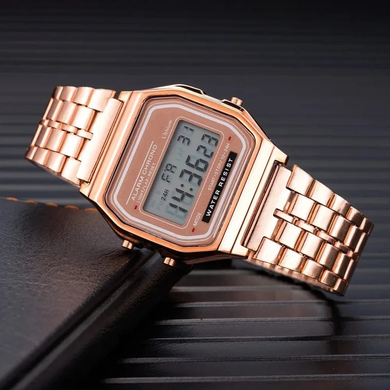 Luxus frauen Rose Gold Silikon Uhren Frauen Mode LED Digital Uhr Casual Damen Elektronische Uhr Reloj Mujer 2022