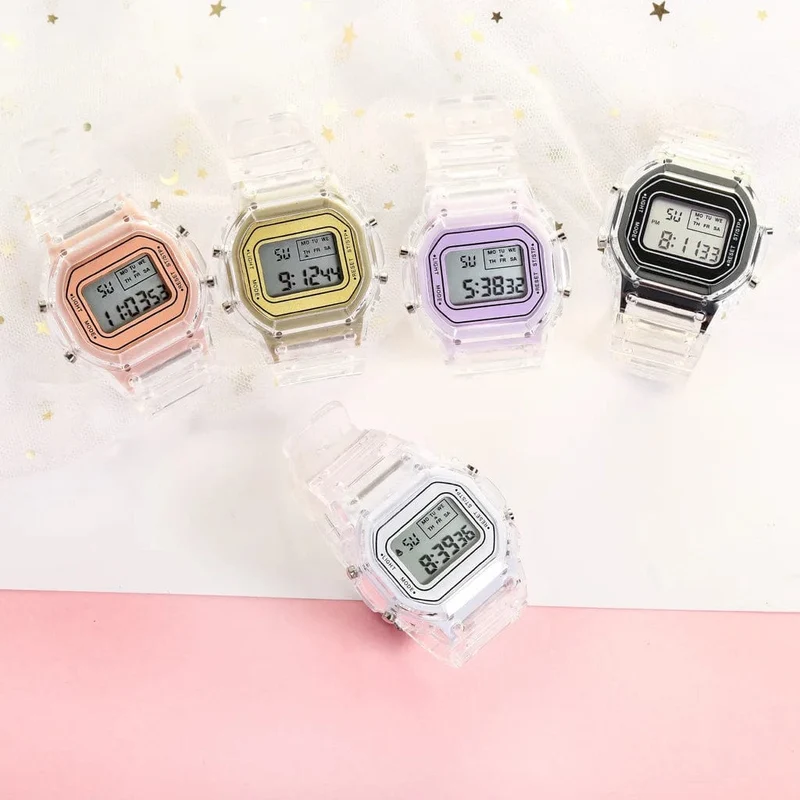 Luxus frauen Rose Gold Silikon Uhren Frauen Mode LED Digital Uhr Casual Damen Elektronische Uhr Reloj Mujer 2022