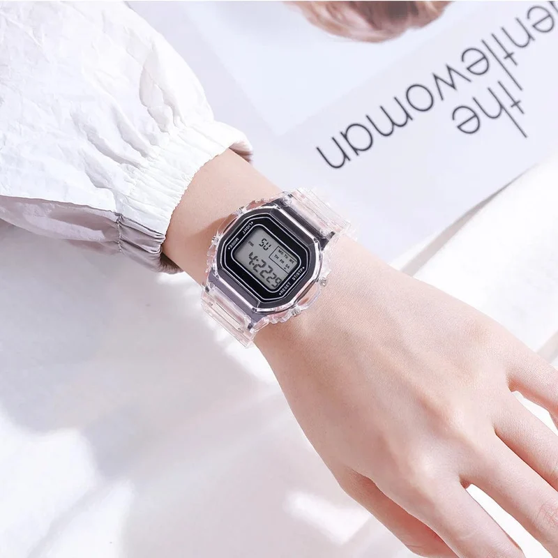 Luxus frauen Rose Gold Silikon Uhren Frauen Mode LED Digital Uhr Casual Damen Elektronische Uhr Reloj Mujer 2022