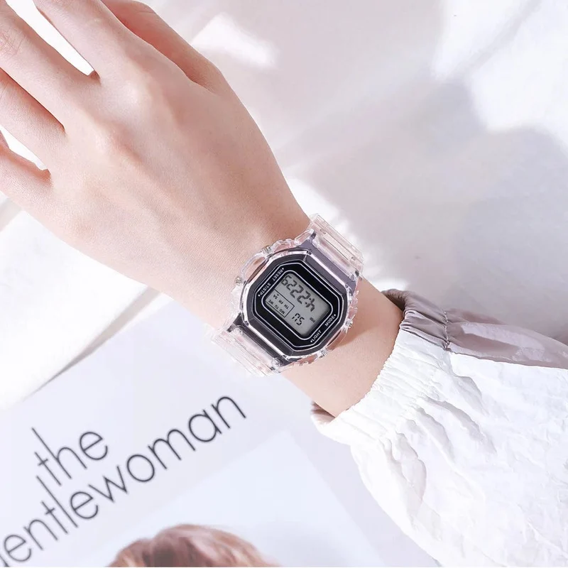 Luxus frauen Rose Gold Silikon Uhren Frauen Mode LED Digital Uhr Casual Damen Elektronische Uhr Reloj Mujer 2022