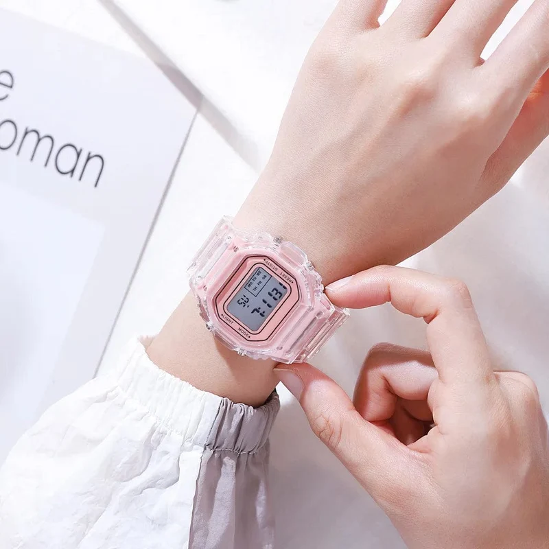 Luxus frauen Rose Gold Silikon Uhren Frauen Mode LED Digital Uhr Casual Damen Elektronische Uhr Reloj Mujer 2022