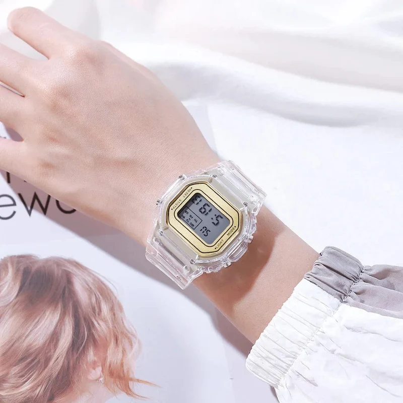 Luxus frauen Rose Gold Silikon Uhren Frauen Mode LED Digital Uhr Casual Damen Elektronische Uhr Reloj Mujer 2022