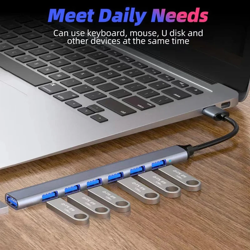USB HUB Typ C 3 0 USB-A Hub Splitter 7 Port USB3.0/2.0 Mit USB-C PD High Speed ​​Daten transfer Für PC Laptop Macbook Zubehör