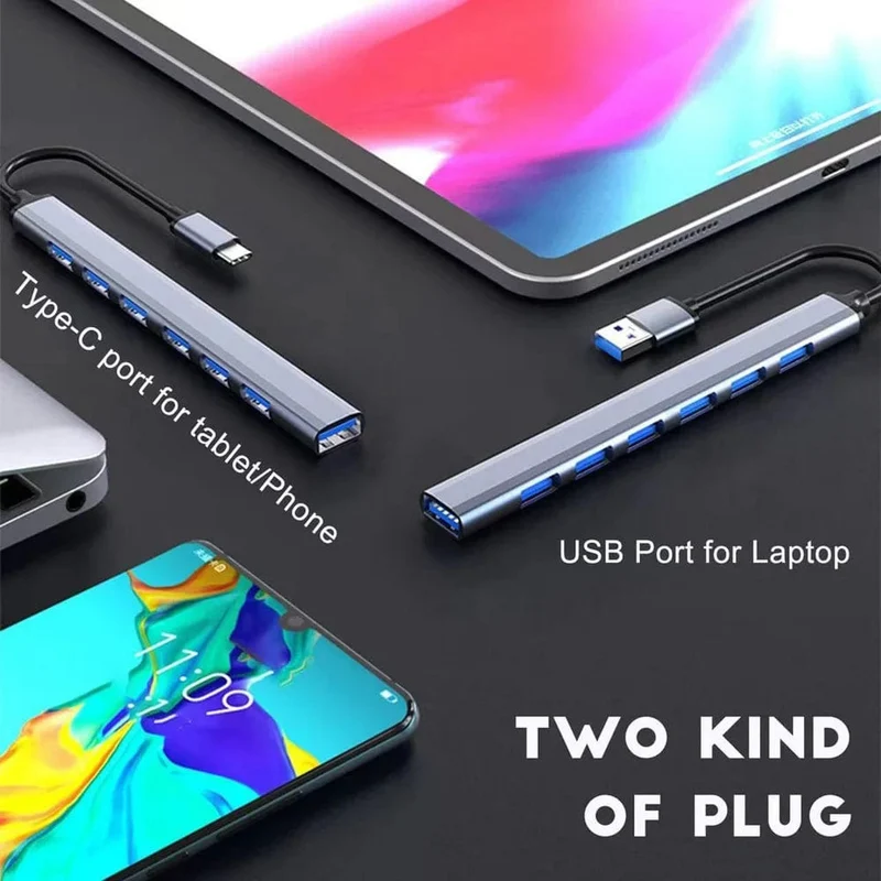 USB HUB Typ C 3 0 USB-A Hub Splitter 7 Port USB3.0/2.0 Mit USB-C PD High Speed ​​Daten transfer Für PC Laptop Macbook Zubehör
