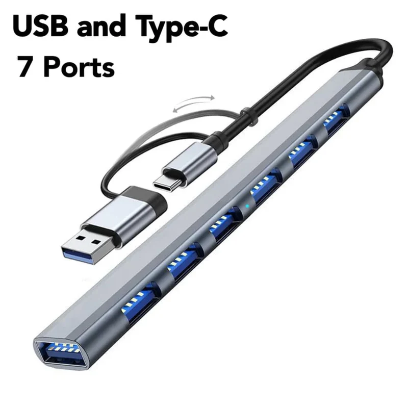 USB HUB Typ C 3 0 USB-A Hub Splitter 7 Port USB3.0/2.0 Mit USB-C PD High Speed ​​Daten transfer Für PC Laptop Macbook Zubehör