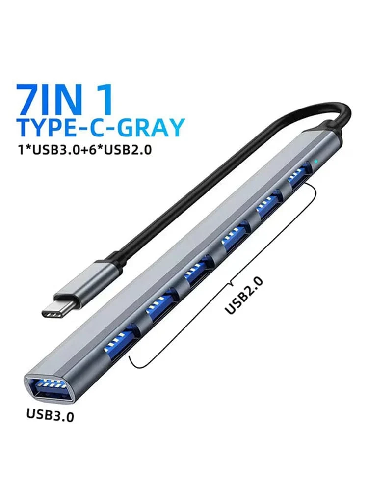 USB HUB Typ C 3 0 USB-A Hub Splitter 7 Port USB3.0/2.0 Mit USB-C PD High Speed ​​Daten transfer Für PC Laptop Macbook Zubehör