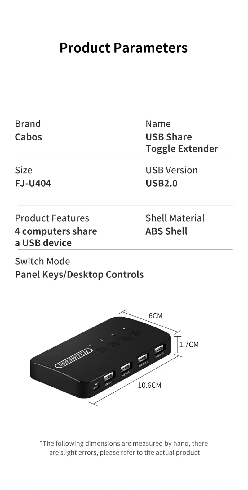 KVM-Switch USB-Switch Shared Controller Hub Adapter USB2.0 4 Eingänge 4 Ausgänge Für Laptop Computer Drucker Tastatur Maus Monitor
