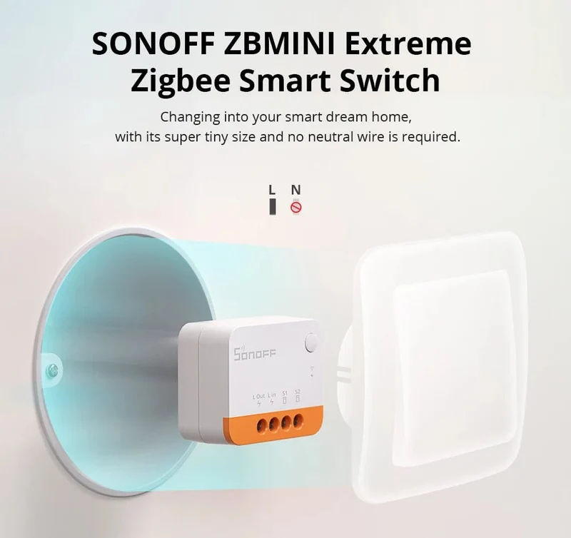 1/10 SONOFF ZBMINI-L2 Kein Neutralleiter erforderlich Extremer Zigbee Smart Switch über Alexa Home Assistant Zigbee2MQTT Smartthings HUB