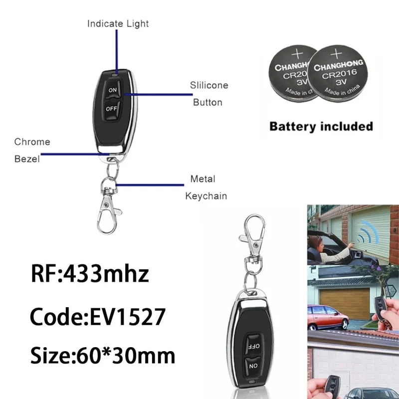 433MHz Drahtlose Fernbedienung Schalter AC110V 220V 10A 1CH Relais Modul Empfänger ON OFF Fernbedienung Für Led lichter Birne DIY