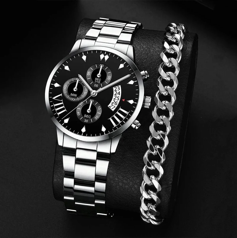 Neue Heiße Uhren Mode Für Männer Edelstahl Uhr Luxus Kalender Quarz Armbanduhr Business Uhren Mann Uhr Relogio Masculino