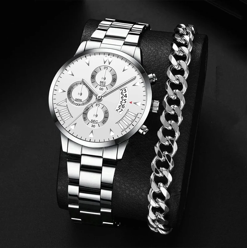 Neue Heiße Uhren Mode Für Männer Edelstahl Uhr Luxus Kalender Quarz Armbanduhr Business Uhren Mann Uhr Relogio Masculino