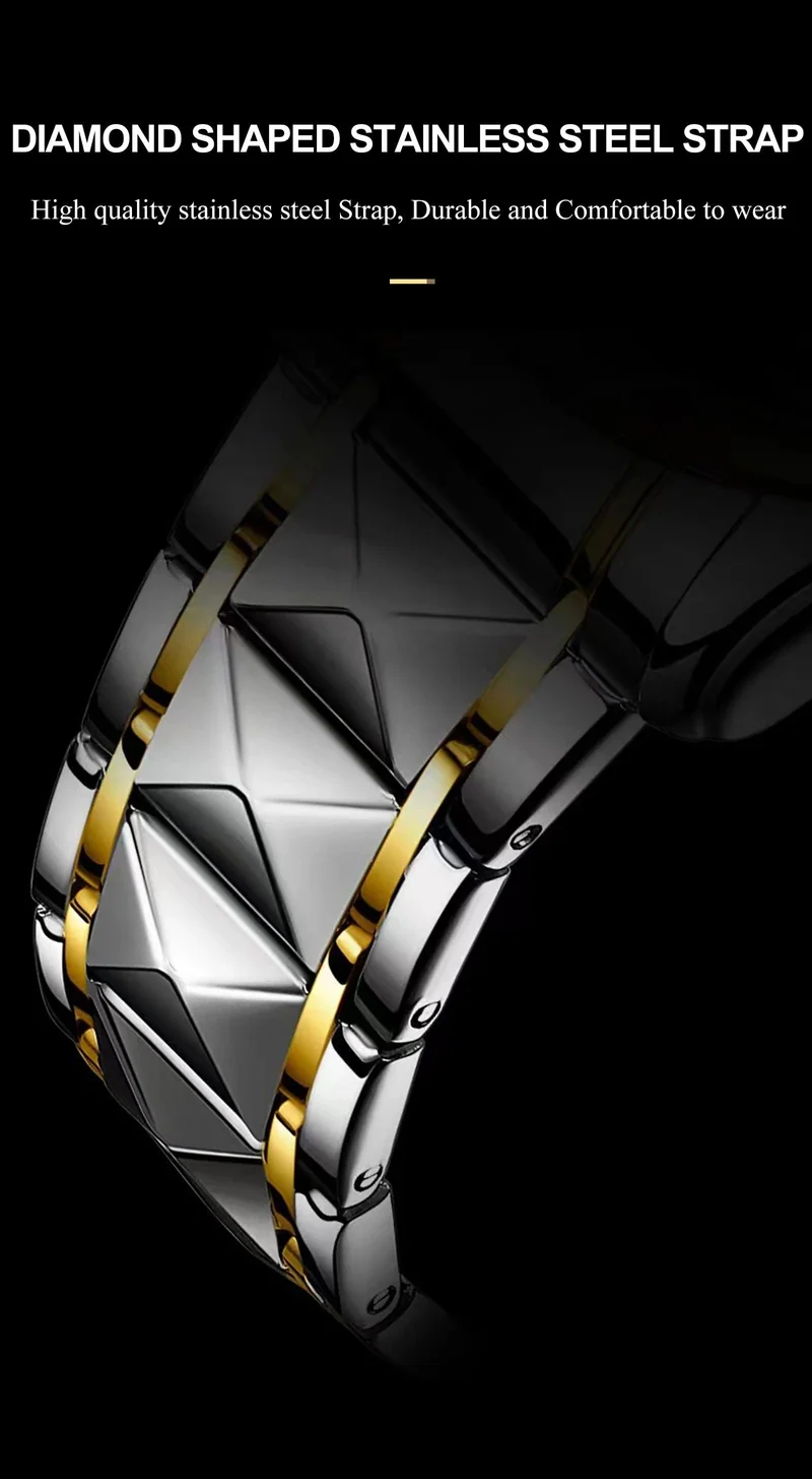 POEDAGAR Luxus Herren Quarzuhr Wasserdicht Datum Woche Leuchtende Armbanduhr Edelstahl Herrenuhr Herrenuhr Sportuhr