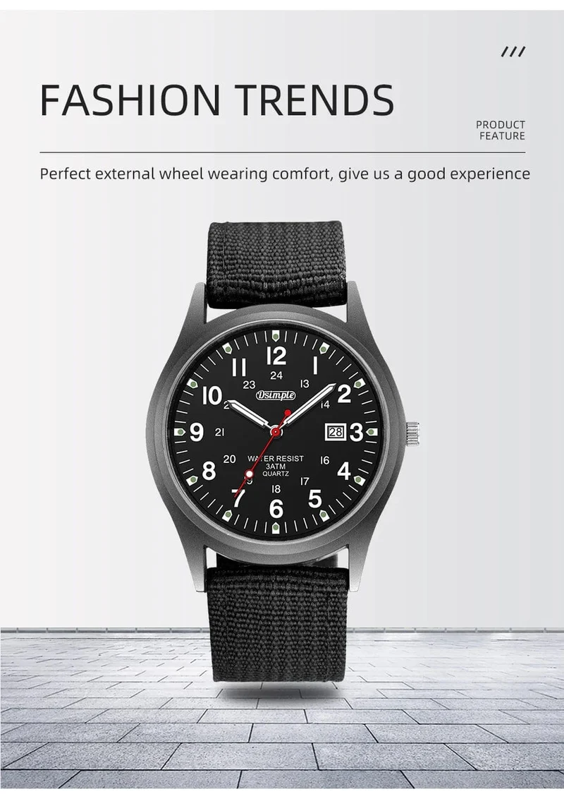 Mode Herren Uhren Leucht Zeiger Uhr Luxus Militär Sport Kalender Quarz Armbanduhr Männer Casual Nylon Uhr Reloj Hombre