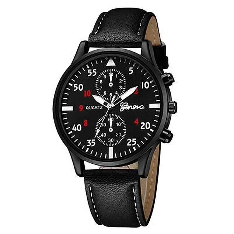 4/2/1-teiliges Herren-Sportuhren-Set, Herren-Business-Quarz-Armbanduhr, luxuriöses braunes Lederarmband, lässige Herrenuhr (ohne Box)