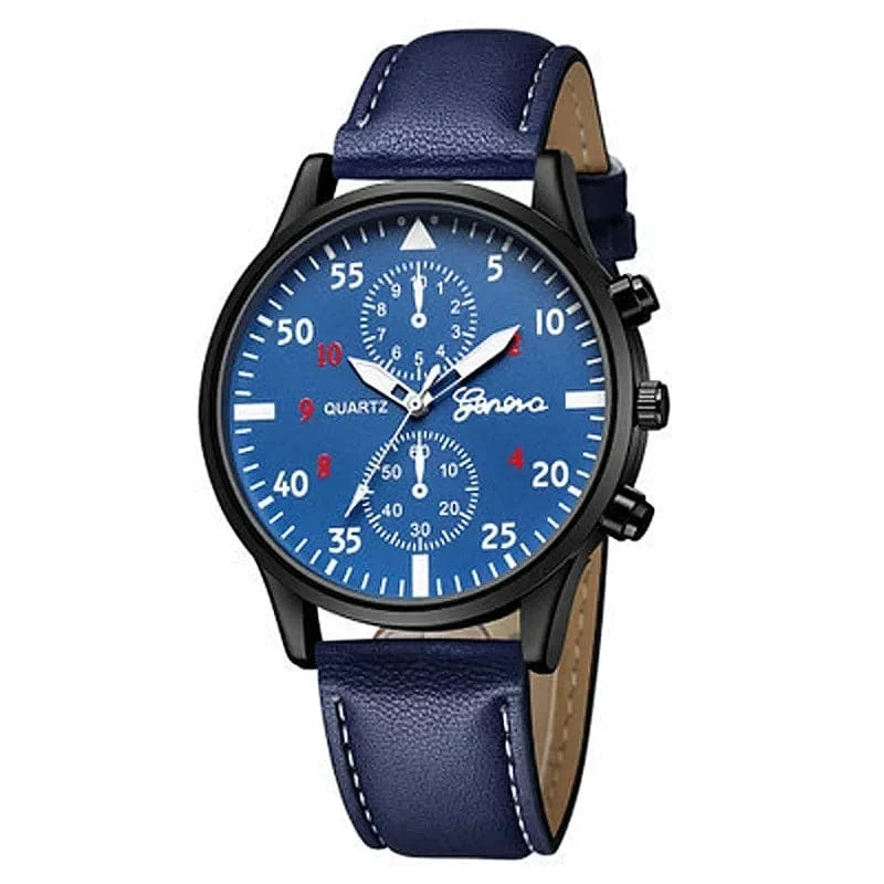 4/2/1-teiliges Herren-Sportuhren-Set, Herren-Business-Quarz-Armbanduhr, luxuriöses braunes Lederarmband, lässige Herrenuhr (ohne Box)