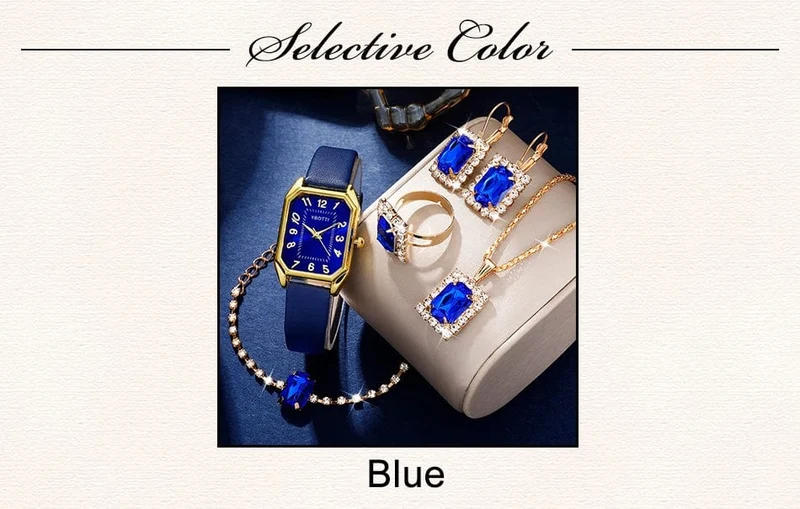 Luxus Fashion Square Damenuhren Marke Damen Quarz Armbanduhr Klassisch Schlicht Femme Blau Lederband Relogio Feminino