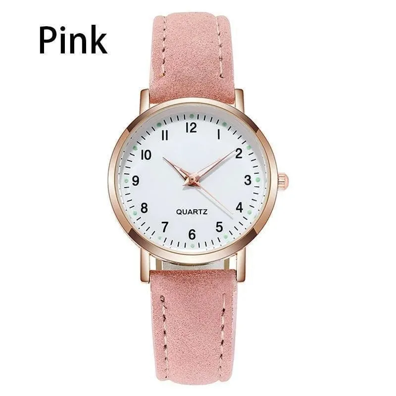Damen Diamant-besetzte leuchtende Retro-Frauenuhr Ledergürtel Quarzuhr Frauen Einfachheit lässige Dekoration Armbanduhren