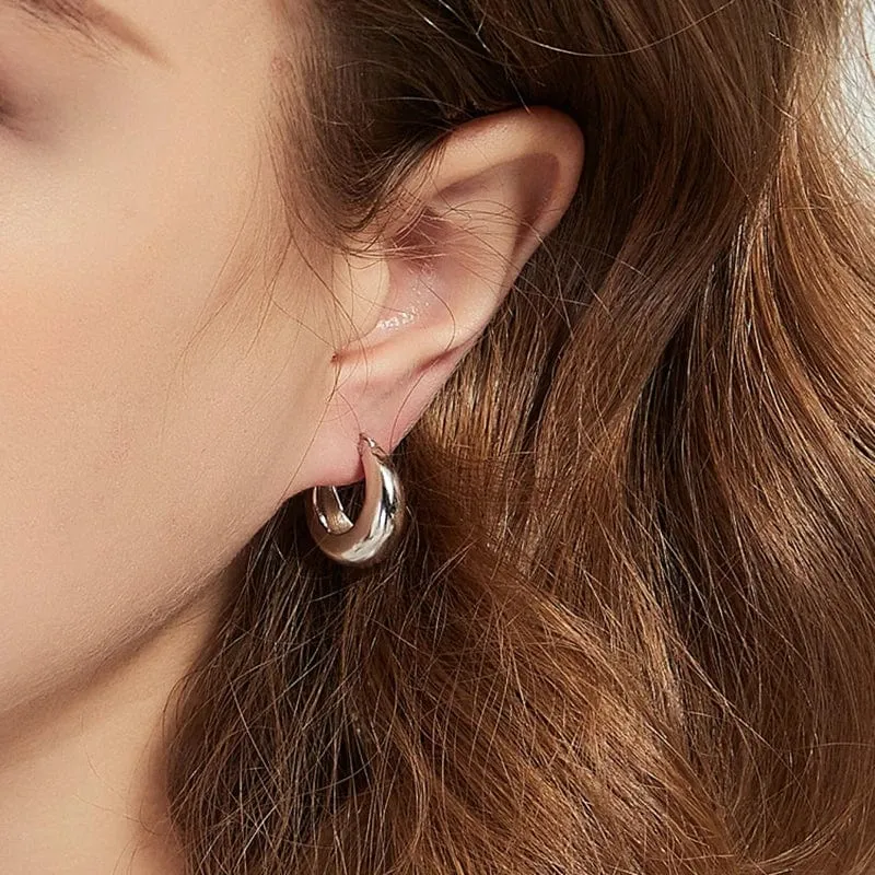 ANENJERY Geometrische klobige Creolen für Frauen Punk Ohr Schmuck Großhandel
