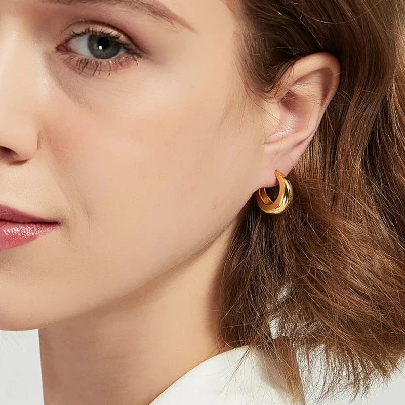 ANENJERY Geometrische klobige Creolen für Frauen Punk Ohr Schmuck Großhandel