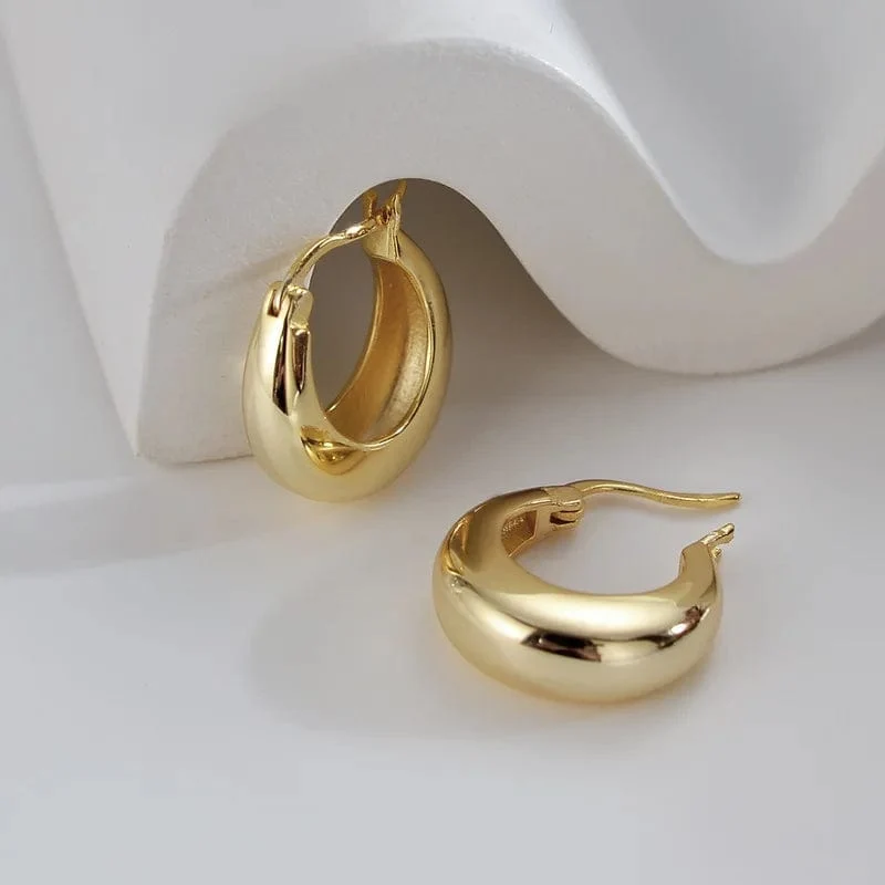 ANENJERY Geometrische klobige Creolen für Frauen Punk Ohr Schmuck Großhandel