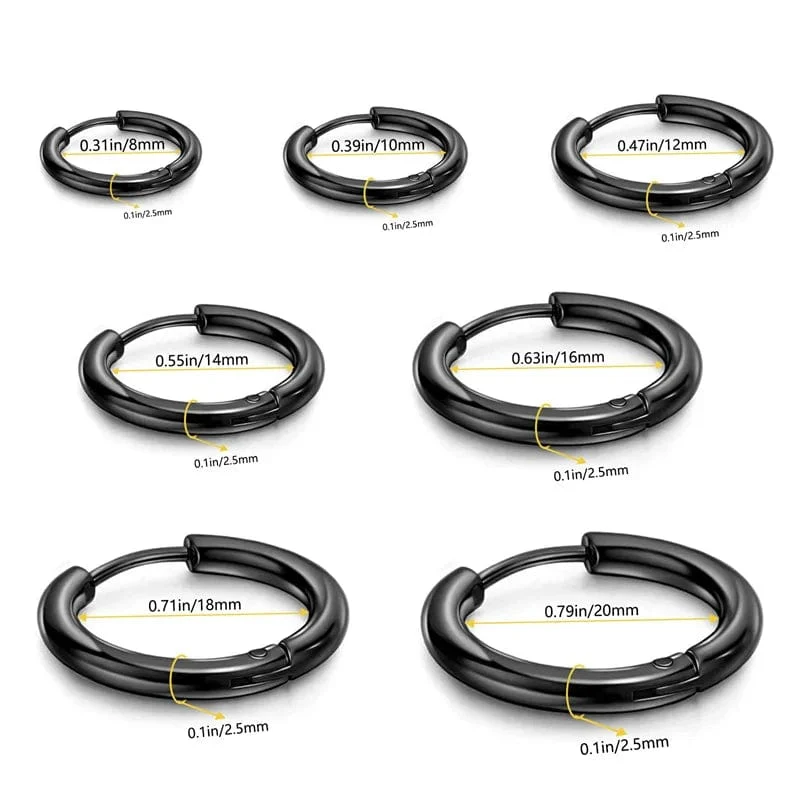 Neu Edelstahl Kleine Chunky Ohrringe Für Frauen Gold Farbe Glatte Kreis Ohr Für Männer Ring Dicke Fett Huggie Hoops Piercing