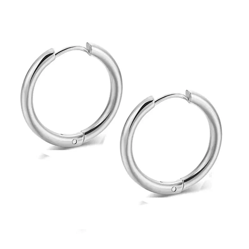 Neu Edelstahl Kleine Chunky Ohrringe Für Frauen Gold Farbe Glatte Kreis Ohr Für Männer Ring Dicke Fett Huggie Hoops Piercing