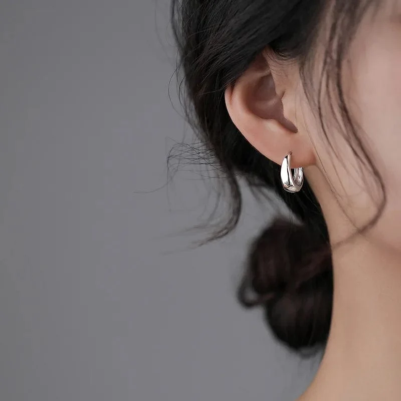 925 Sterling Silber Heißer Verkauf Koreanische geometrische creolen Einfache Temperament Exquisite Heißer Semale Sexy Schmuck Geschenk