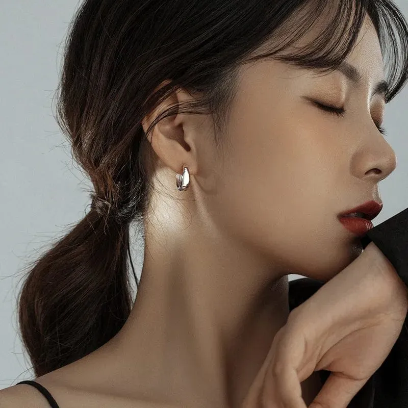 925 Sterling Silber Heißer Verkauf Koreanische geometrische creolen Einfache Temperament Exquisite Heißer Semale Sexy Schmuck Geschenk