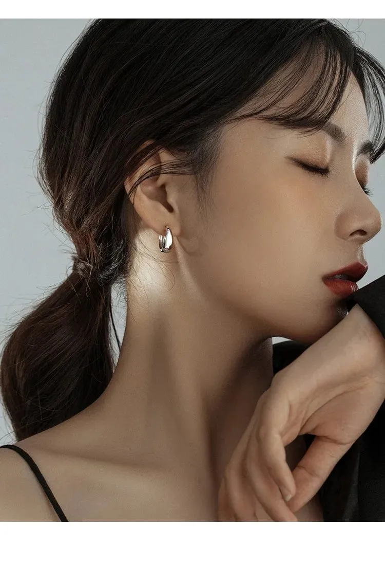 925 Sterling Silber Heißer Verkauf Koreanische geometrische creolen Einfache Temperament Exquisite Heißer Semale Sexy Schmuck Geschenk