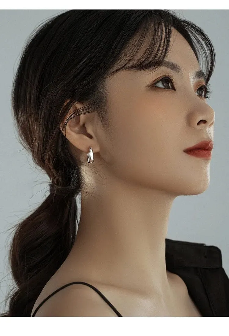925 Sterling Silber Heißer Verkauf Koreanische geometrische creolen Einfache Temperament Exquisite Heißer Semale Sexy Schmuck Geschenk