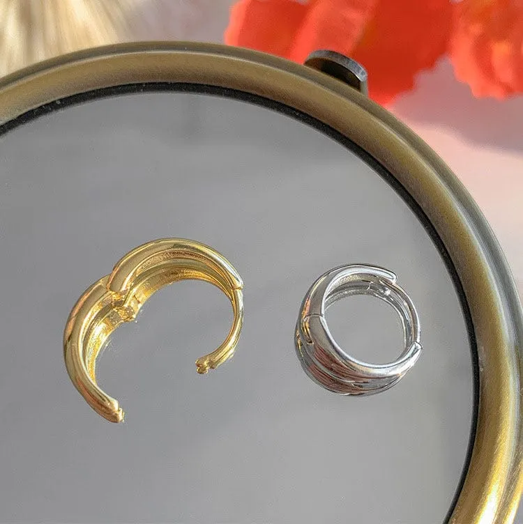 925 Sterling Silber Heißer Verkauf Koreanische geometrische creolen Einfache Temperament Exquisite Heißer Semale Sexy Schmuck Geschenk