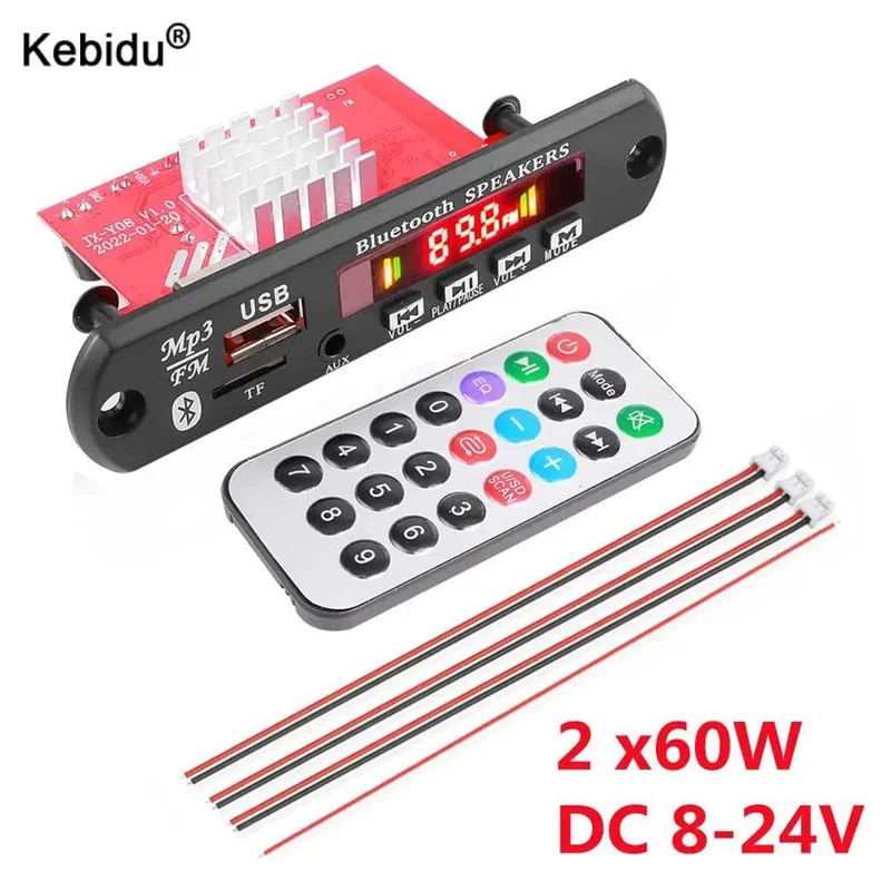 60W 50W 40W Verstärker Bluetooth 5.0 DIY MP3 WAV Decoder Board DC 12V Kabelloser Auto USB MP3 Player TF Kartensteckplatz USB FM mit Mikrofon