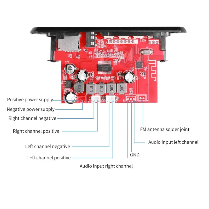 60W 50W 40W Verstärker Bluetooth 5.0 DIY MP3 WAV Decoder Board DC 12V Kabelloser Auto USB MP3 Player TF Kartensteckplatz USB FM mit Mikrofon