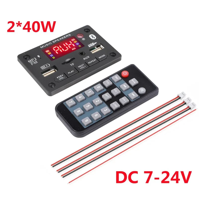 60W 50W 40W Verstärker Bluetooth 5.0 DIY MP3 WAV Decoder Board DC 12V Kabelloser Auto USB MP3 Player TF Kartensteckplatz USB FM mit Mikrofon