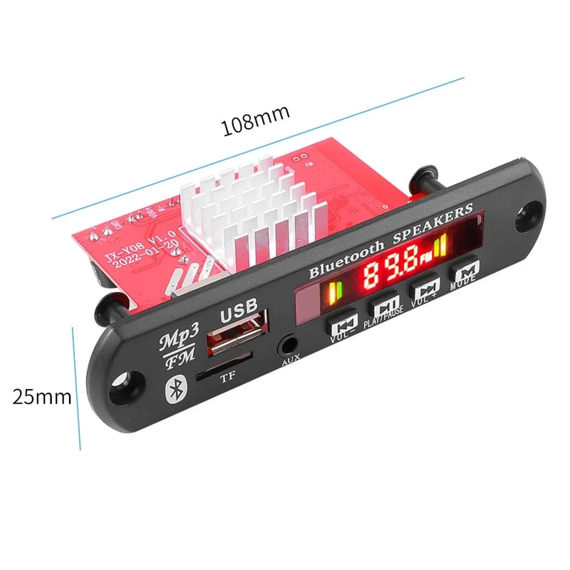 60W 50W 40W Verstärker Bluetooth 5.0 DIY MP3 WAV Decoder Board DC 12V Kabelloser Auto USB MP3 Player TF Kartensteckplatz USB FM mit Mikrofon