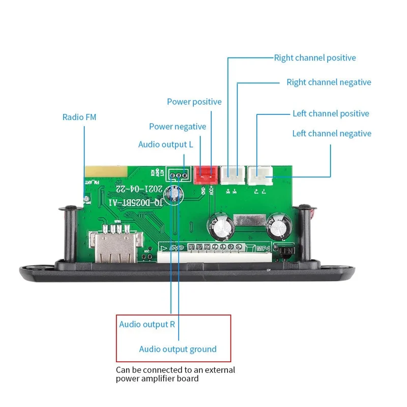 60W 50W 40W Verstärker Bluetooth 5.0 DIY MP3 WAV Decoder Board DC 12V Kabelloser Auto USB MP3 Player TF Kartensteckplatz USB FM mit Mikrofon