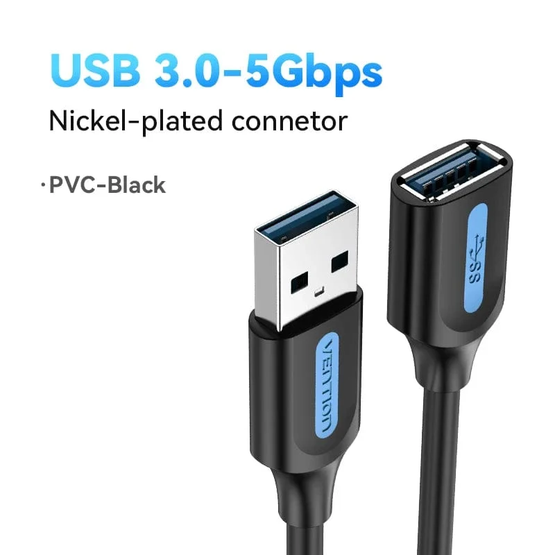 Tions USB 3.0-Verlängerungskabel, USB 3.0 2.0-Kabelverlängerung, Datenkabel für PC, Smart TV, Xbox One, SSD, schnelle Geschwindigkeit, USB-Verlängerungskabel
