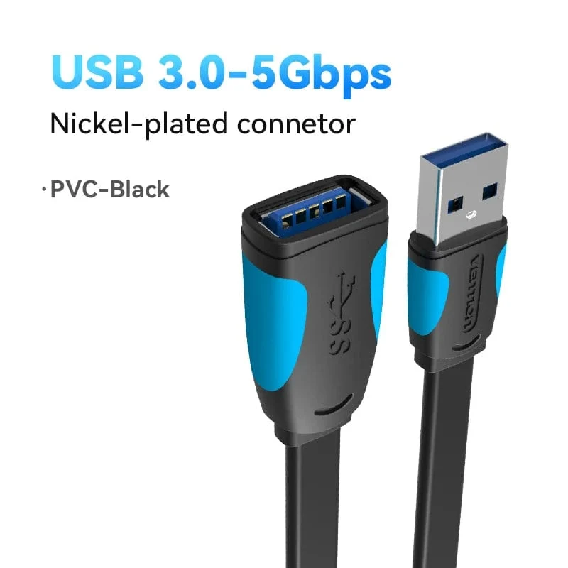 Tions USB 3.0-Verlängerungskabel, USB 3.0 2.0-Kabelverlängerung, Datenkabel für PC, Smart TV, Xbox One, SSD, schnelle Geschwindigkeit, USB-Verlängerungskabel
