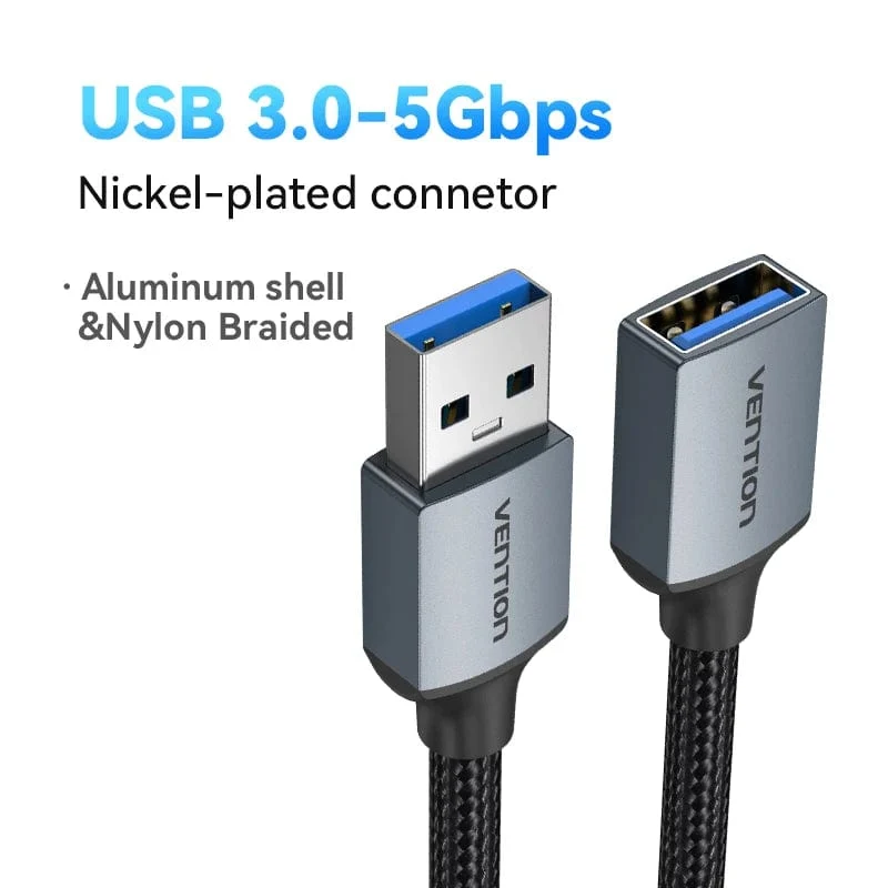 Tions USB 3.0-Verlängerungskabel, USB 3.0 2.0-Kabelverlängerung, Datenkabel für PC, Smart TV, Xbox One, SSD, schnelle Geschwindigkeit, USB-Verlängerungskabel