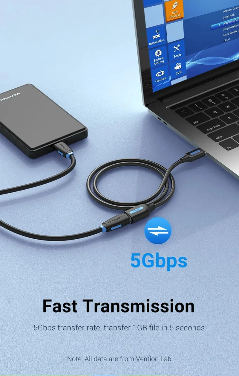 Tions USB 3.0-Verlängerungskabel, USB 3.0 2.0-Kabelverlängerung, Datenkabel für PC, Smart TV, Xbox One, SSD, schnelle Geschwindigkeit, USB-Verlängerungskabel